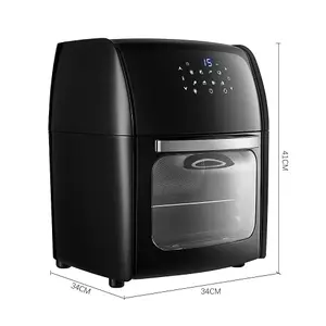 12L Black Display Kitchen Air Fryer with Rotisserie Basket