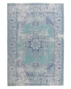 Cotton Area Rug 140 x 200 cm Blue ALMUS