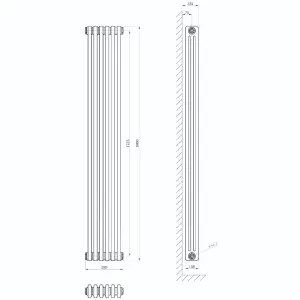 Braxton White Triple Vertical Column Radiator - 1800x290mm