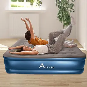 Alivio Inflatable Air Bed, Double Airbed Air Mattress Built in Pump - 152 x 203cm