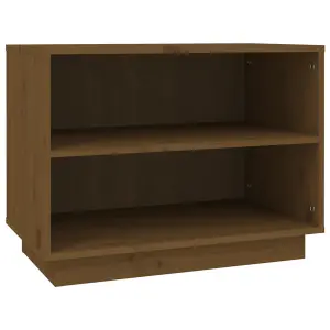 Berkfield Shoe Cabinet Honey Brown 60x34x45 cm Solid Wood Pine