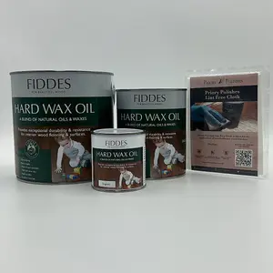 Fiddes Hard Wax Oil, English 250ml + Free Priory Free Cloth