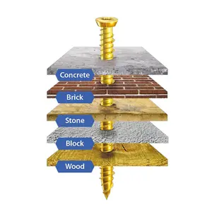 100 x Concrete Frame Screws 75 x 102mm Window Fixings for Masonry Stone & Brick