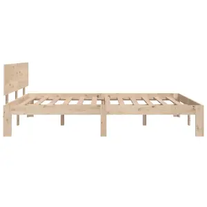 Berkfield Bed Frame Solid Wood Pine 140x190 cm