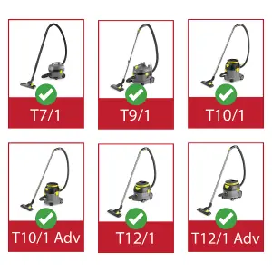 SPARES2GO Mains Power Cable for Karcher Vacuum Cleaner T7/1 T9/1 T10/1 T12/1 12M UK Plug - 12m