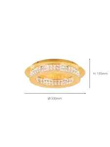 EGLO Principe Gold Crystal LED Ceiling Light