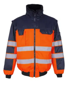 Mascot Safe Image Livigno Pilot Jacket (Hi-Vis Orange/Navy Blue)  (Small)