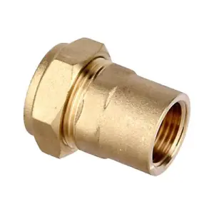 Flomasta Compression fitting Yellow Female Straight Equal Coupler (Dia)22mm (L)42mm