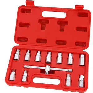 12pcs Oil Drain Plug Key Set (Neilsen CT4171)