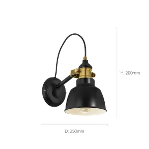 EGLO Thornford Black And Bronze Metal Table Lamp, (D) 25cm