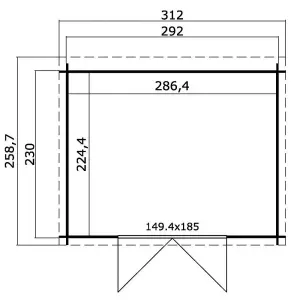 Lasita Osland Atlanta - 2.3m x 2.92m - Pent Roof Log Cabin Summer House