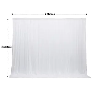 3x6 M Ice Silk Backdrop Curtain Photography Scenery for Christmas Events Decor, White