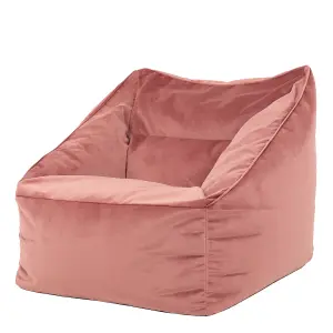 icon Natalia Velvet Armchair Bean Bag Dusk Pink Giant Bean Bag Chair