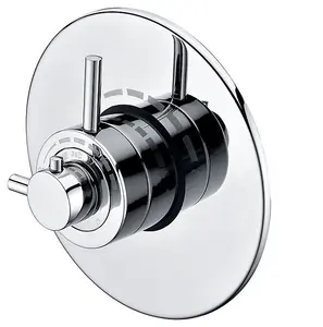 Concealed Modern Concentric Thermostatic Shower Mixer Valve Chrome - 1 Outlet