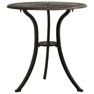 Berkfield Garden Table Bronze 62x62x65 cm Cast Aluminium