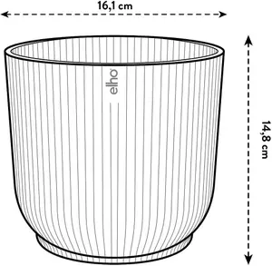 16cm Vibes Fold Round Flower Pot - White