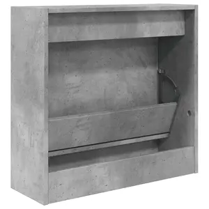 Shoe Cabinet Concrete Grey 60x21x57 cm Engineered Wood