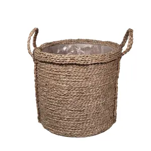 GoodHome Witoto Natural Seagrass Plant pot (Dia) 39cm, (H)34cm