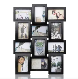 Arpan Multi Aperture Picture Frame Holds 12 X 6x4 " Black