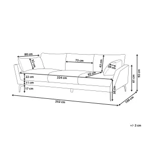 4 Seater Fabric Sofa Grey NENOLA