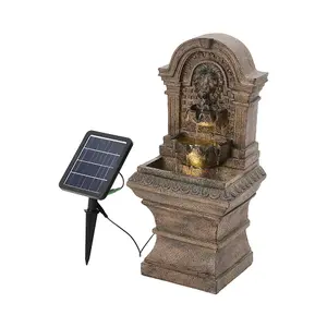 Solar Powered Water Fountain Garden Decor with Warm Light