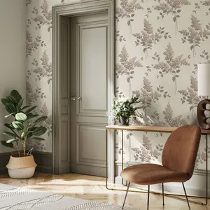 Tiffany Fiore Textured Heavyweight Vinyl Wallpaper Charcoal Belgravia 41341