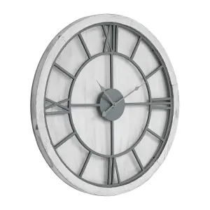 Hill Interiors Williston Wall Clock White/Silver (60cm x 5cm x 60cm)