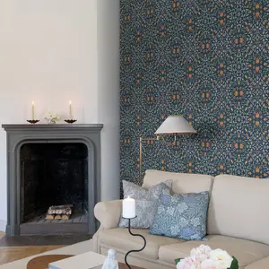 Galerie Hidden Treasures Black Floral No 1 Holland Park Wallpaper Roll