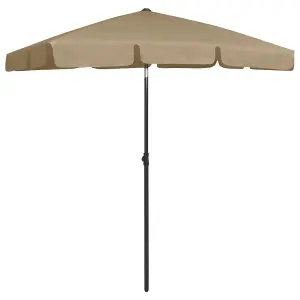 Berkfield Beach Umbrella Taupe 180x120 cm