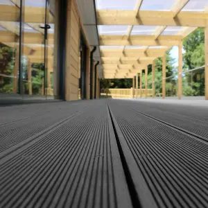 Dark Grey WPC Composite Decking Waterproof Floor Tile Sample