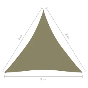 Berkfield Sunshade Sail Oxford Fabric Triangular 3x3x3 m Beige