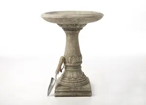 Stone Cast Garden Bench & LaLa Design Birdbath