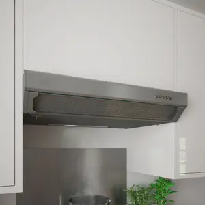 Cooke & Lewis CLVHS60A Stainless steel Inset Cooker hood (W)60cm - Grey