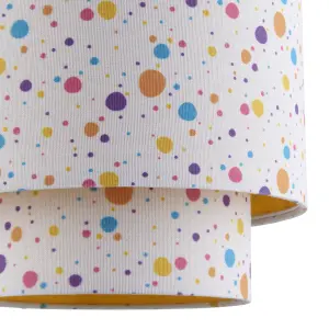 Printed Multicolour Polka dot 2-Tier Light shade (D)25cm