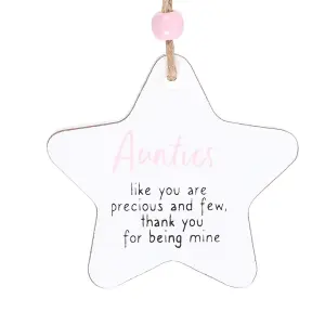 Something Different Aunties Star Hanging Sentiment Sign White/Blue/Black (One Size)