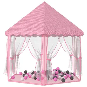 Berkfield Princess Play Tent with 250 Balls Pink 133x140 cm