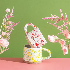 Pink         and         Red         Splatterware         Mug