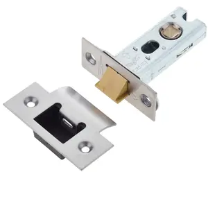 AFIT Satin Stainless Bolt Through Tubular Latch Fire Rated - 64mm Case 44mm Backset