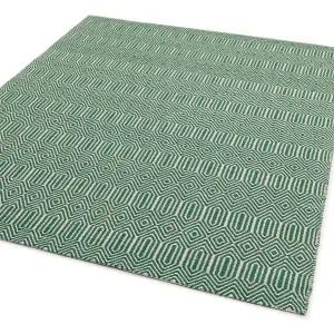 Green Wool Geometric Luxurious Modern Wool Handmade Rug for Living Room and Bedroom-160cm X 230cm