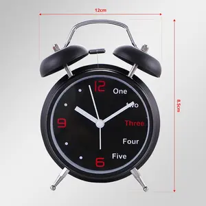 Quartz Movement / Crystal Alarm Tabletop Clock Black