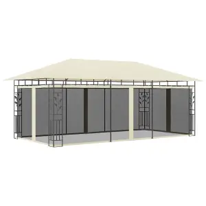 Berkfield Gazebo with Mosquito Net 6x3x2.73 m Cream