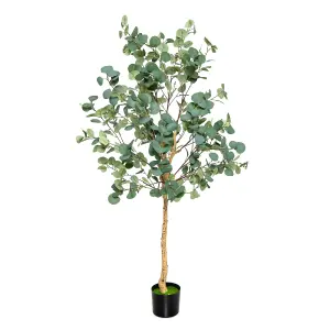 Costway 165cm Artificial Eucalyptus Tree Fake Decorative Houseplant with Plastic Pot