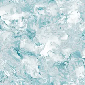 Muriva Teal Marble Metallic effect Embossed Wallpaper