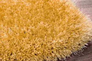 Yellow Plain Handmade Luxurious Modern Plain Shaggy Sparkle asy to Clean Rug For Dining Room Bedroom And Living Room-120cm X 170cm