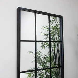 Melody Maison Extra Large Matt Black Window Mirror 144cm x 59cm