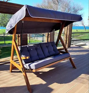 Paris Solid Wood Porch Swing with Canopy