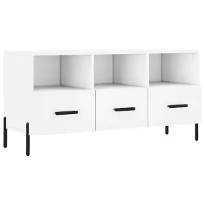 Berkfield TV Cabinet White 102x36x50 cm Engineered Wood