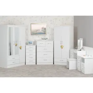 Cascio 2 Drawer Bedside Table White Gloss