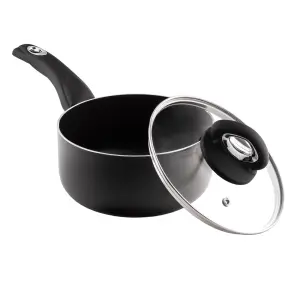 18cm Non-Stick Sauce Pan & Glass Lid