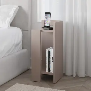 Lochlan Modern Compact Nightstand Bedside Table 25 x 27 x 60cm  Bedroom Furniture Light Mocha / Right Orientation